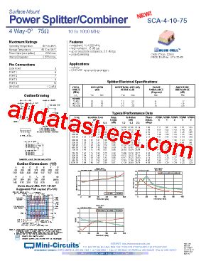 SCA 4 10 75 Datasheet PDF Mini Circuits