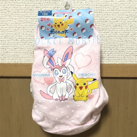 送無 新作 2枚組 ポケットモンスター ショーツ 130 ポケモン ピカチュウ ニンフィア 女の子 パンツ 下着 ピンク130（125