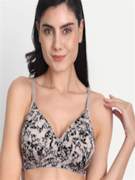 Buy Aimly Abstract Printed Full Coverage Seamless Heavily Padded Non Wired Dry Fit Push Up Bra