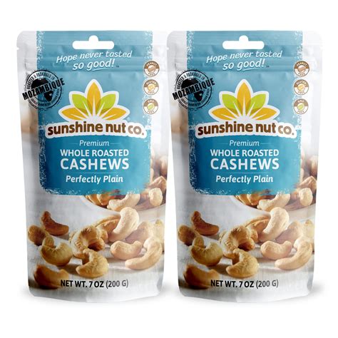 Sunshine Nut Company Perfectly Plain Cashews Pack Of Unsalted Raw