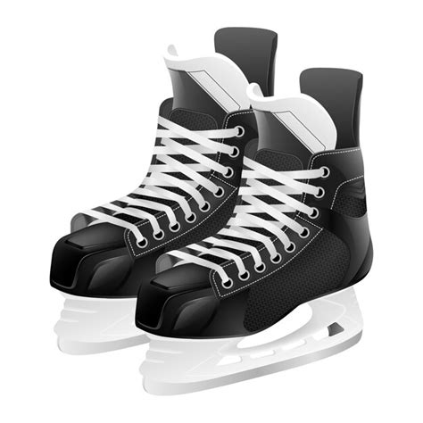 Patines De Hockey Sobre Hielo Aislados En Blanco Vector Premium