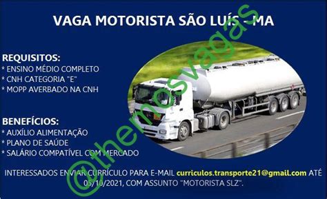 Motorista São Luís Ma 01 Vagas Themos Vagas Empregos E