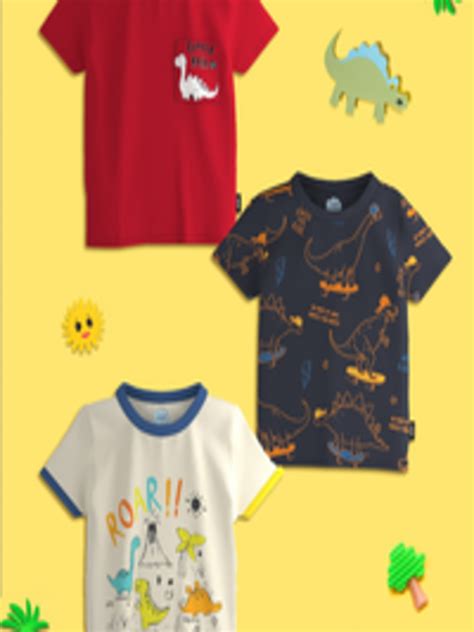 Buy Nauti Nati Boys Pack Of 3 Graphic Printed Bio Finish Pure Cotton T