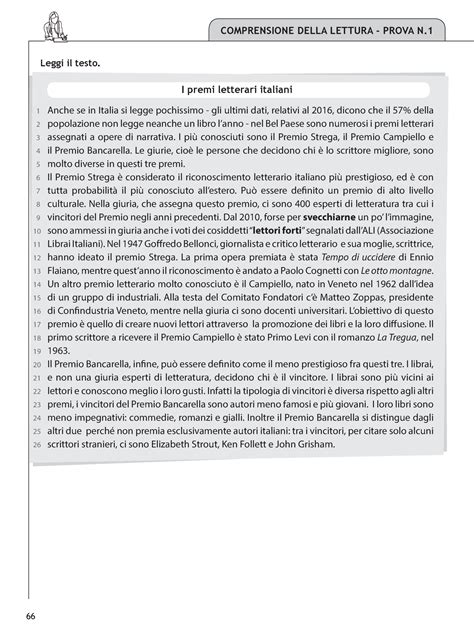 Esempio Per Imparare La Lingua Italiana Leggi Il Testo I Premi