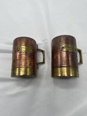 James Bregenzer Vintage Copper Brass Salt Pepper Shakers Patina Large