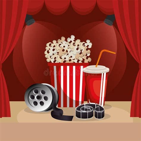 Cinema Food with Film Icons Stock Vector - Illustration of casting ...