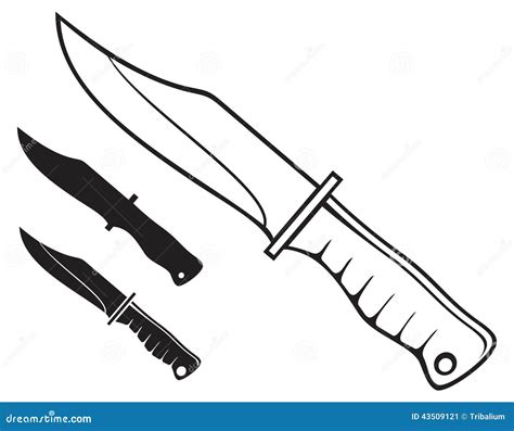 Combat Knife Silhouette Clipart