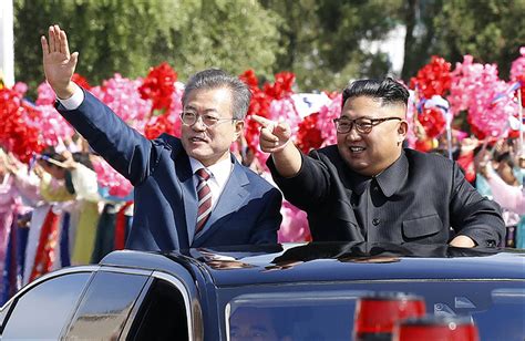 3차 남북정상회담 평양 시내 향하는 남북 정상 문재인 김정은