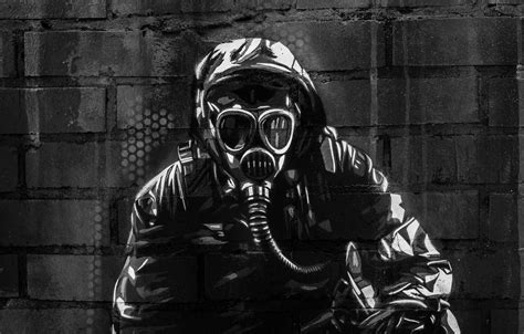 Wallpaper Surface Wall Graffiti Texture Mask Machine Gas Mask