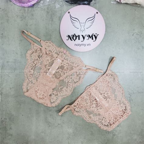 Quần lót Victoria Secret bikini ren dây điều chỉnh màu da hồng seq Nội y Mỹ