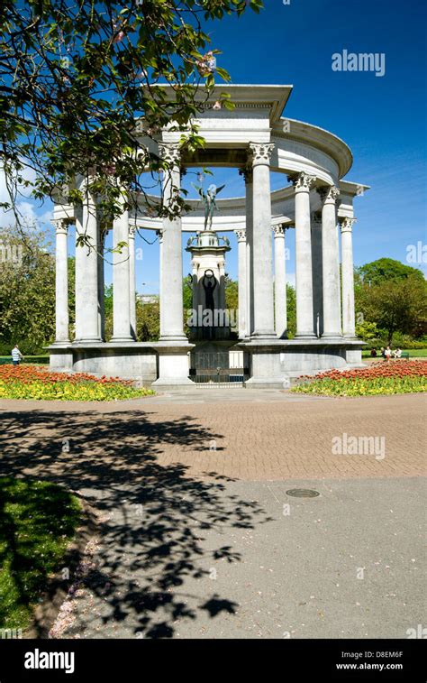 National War Memorial And Tulips Alexandra Gardens Cathays Park