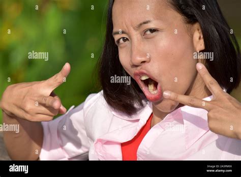 Fun Attractive Filipina Female Stock Photo Alamy