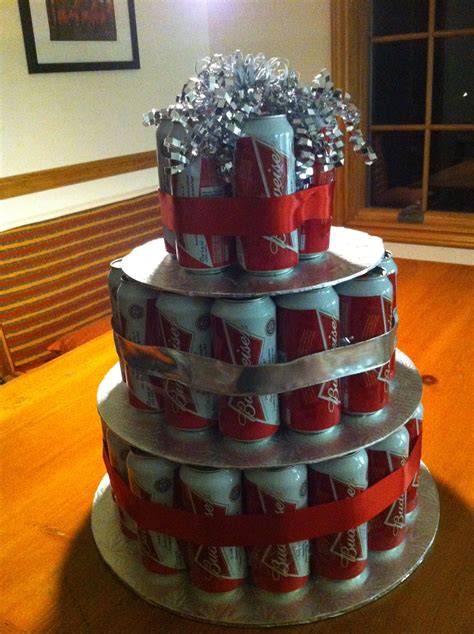 Budweiser Beer Can Cake Colin S Birthday Cake Beer Can Cakes Beer Cake Cake