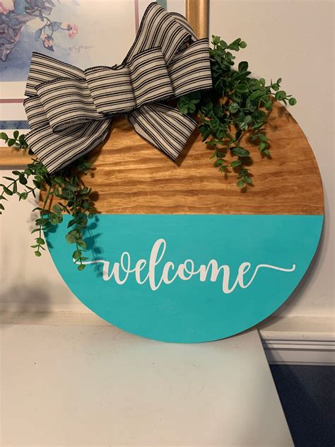 Welcome Door Hanger Etsy