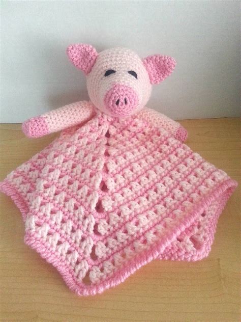 Crochet Snuggle Pig Lovey Security Travel Piggy Wubby Baby Etsy