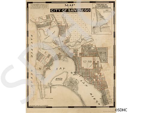 Map Of San Diego C 1890 San Diego History Center