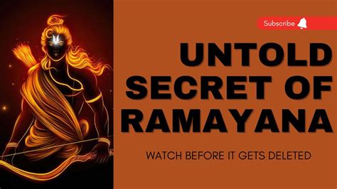 Untold Secret Of Ramayana Unveiling The Epic Saga Ramayana A