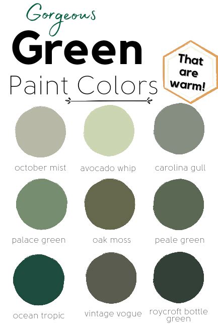 Warm Green Paint Colors To Use In 2024 Sherwin Williams Benjamin