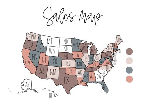 Wall Décor Home Décor Small Business Sales Map Digital Download Digital
