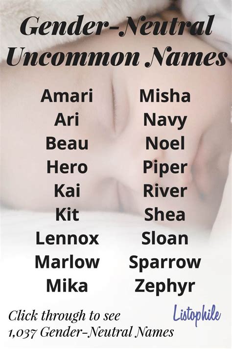 1 037 Gender Neutral Names Artofit