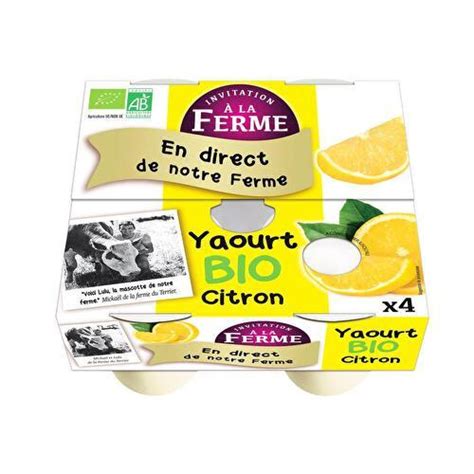 Invitation à la ferme Yaourt bio au citron Supermarchés Match