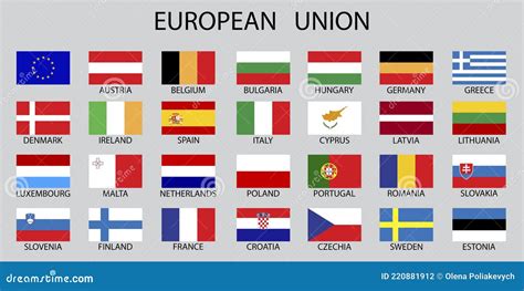 European Union Flags. Flag Europe Country National. World Flag. Vector ...