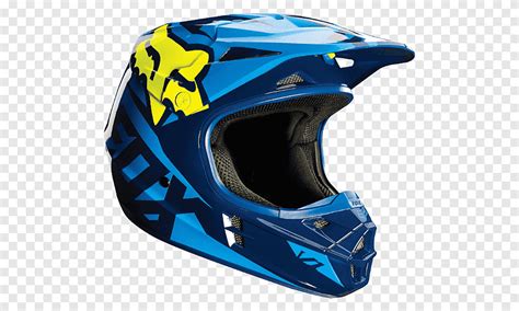 Cascos De Moto Fox Racing Motocross Cascos De Moto Azul Técnica Png Pngegg