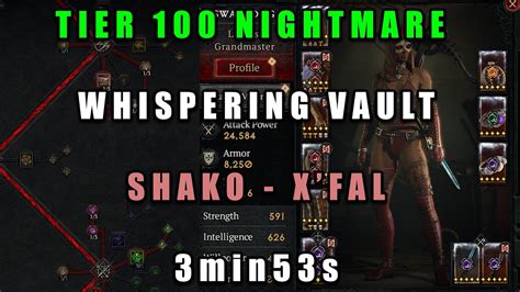 Rogue T100 Nightmare Whispering Vault 3m53s Shako Xfal Youtube