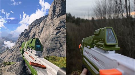 Halo Infinite Nerf Ma40 In Game Vs Real Life Youtube