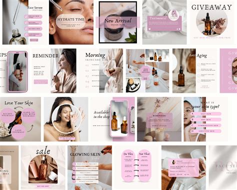 Esthetician Instagram Post Templates Skincare Social Media Skincare Instagram Template