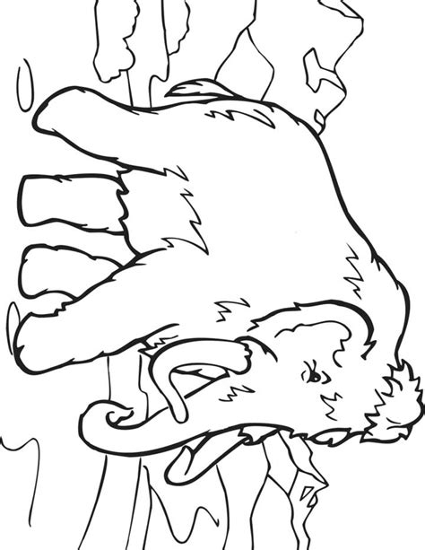 Wooly Mammoth Coloring Page For Kids Free Printable Picture