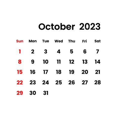 Calendário Outubro 2023 Png Outubro 2023 Calendário Imagem Png E Vetor Para Download Gratuito