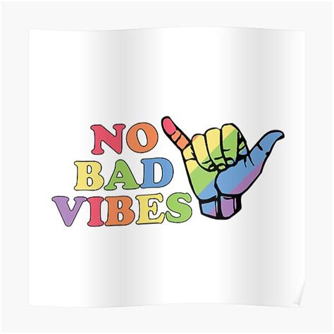 No Bad Vibes Poster For Sale By Empathylife Redbubble