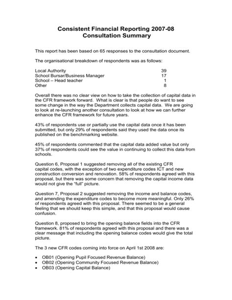 cfr framework   consultation results