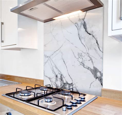 Carrara Marble Glass Kitchen Splashback Dreamz