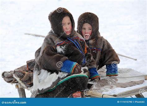 Children Of The Indigenous People Of The Yamal Peninsula Nenets