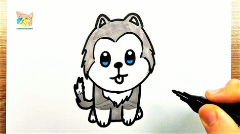 Comment Dessiner Un Chien Husky Kawaii Youtube