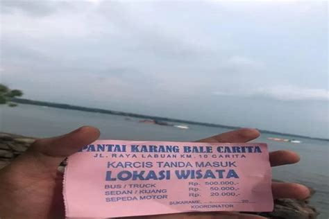 Tiket Masuk Pantai Karang Bale Carita Dinilai Terlalu Mahal Netizen