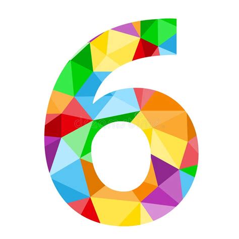 Number 6 Icon With Colorful Polygon Pattern Stock Vector Illustration Of Banner Celebrate