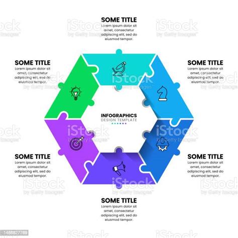 인포그래픽 템플릿입니다 6단계의 육각형 퍼즐 0명에 대한 스톡 벡터 아트 및 기타 이미지 0명 개념 건축물 Istock