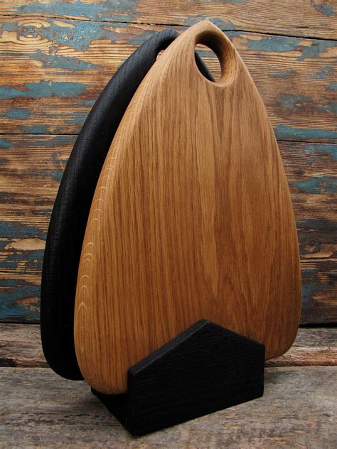 Wooden Cutting Board Holder Wood Chopping Board Stand For 2 Etsy