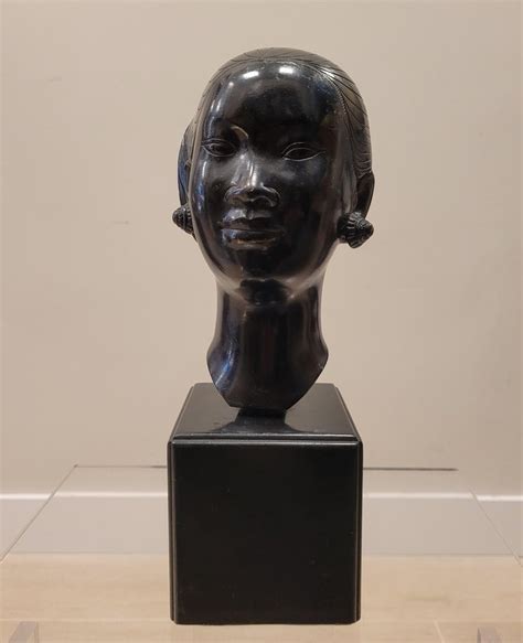 Nguyen Thanh Le Bronze Sculpture Bust Black Young Vietnamese For Sale