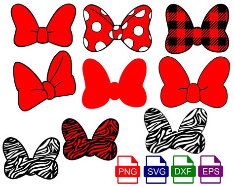 Minnie Mouse Bow Svg Bundle Minnie Bow Svg Svg Png Eps And Dxf Files Included Instant