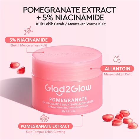 Jual Glad Glow Pomegranate Niacinamide Brightening Moisturizer G