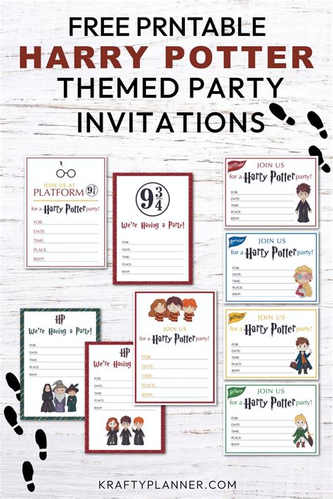 Free Printable Harry Potter Themed Party Invitations Krafty Planner