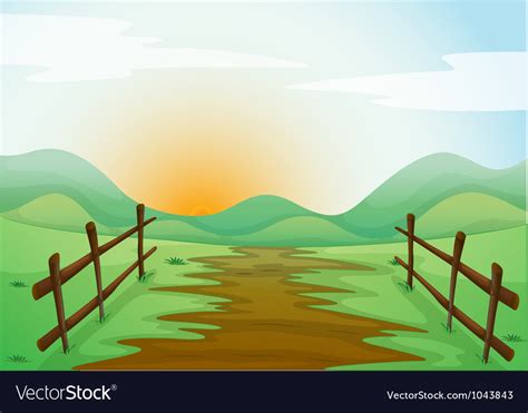 Countryside landscape background Royalty Free Vector Image