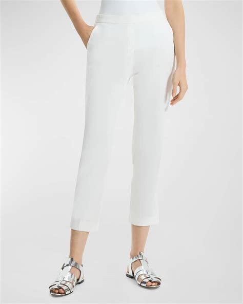 Theory Treeca Cropped Slim Pull On Pants Neiman Marcus