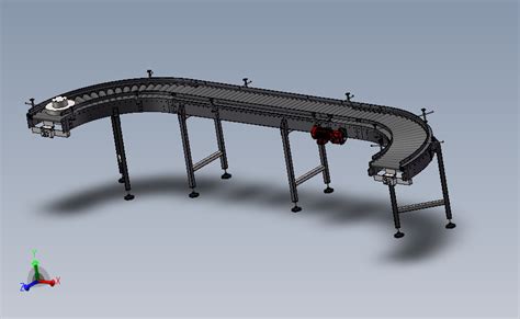 U型滚筒输送线solidworks 2014模型图纸下载 懒石网