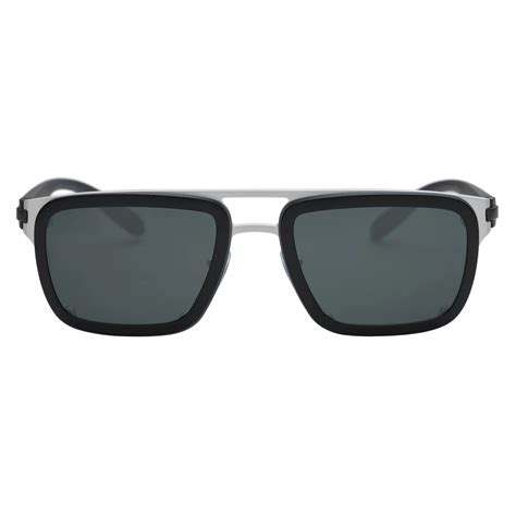 Bulgari Rectangular Aluminum Sunglasses Black Grey Sunglasses Bulgari Eyewear Avvenice