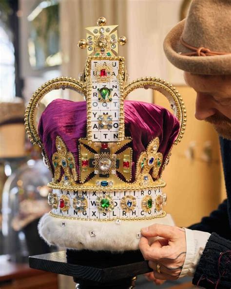 St Edwards Crown Replica Made Out Of Scrabble To Celebrate King